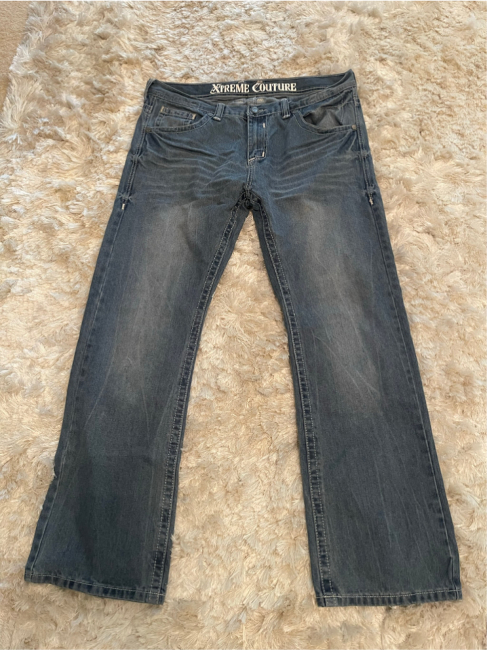 Men's Xtreme Couture Straight Leg Jeans, Size 36, Blue